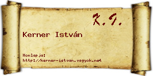 Kerner István névjegykártya